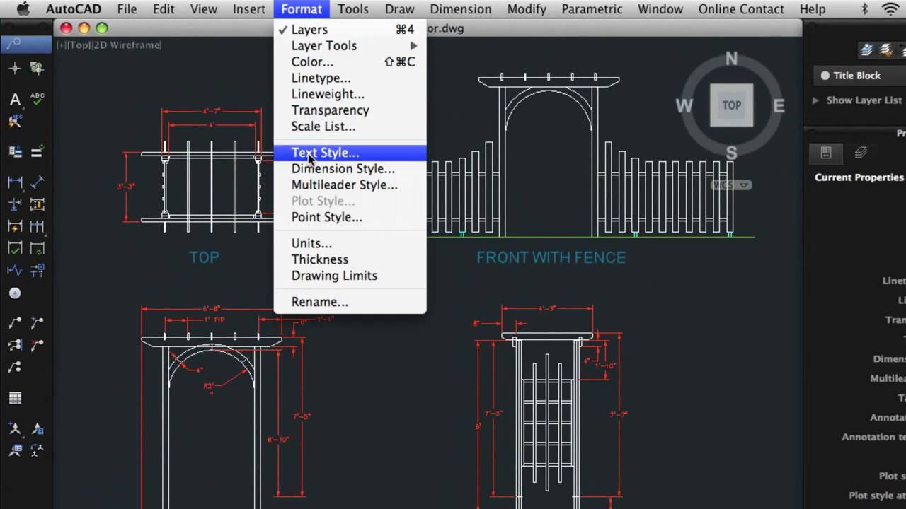 autocad for mac table style